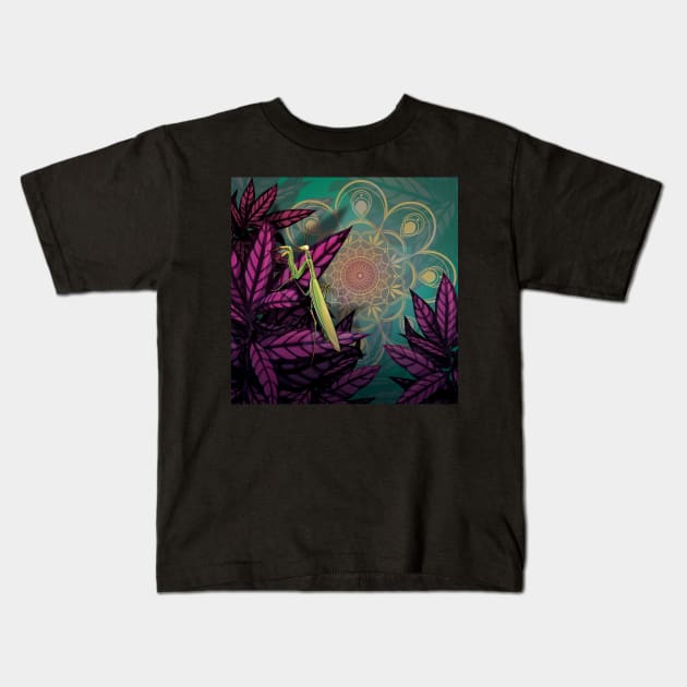 Praying Mantis Kids T-Shirt by Lio Does Things